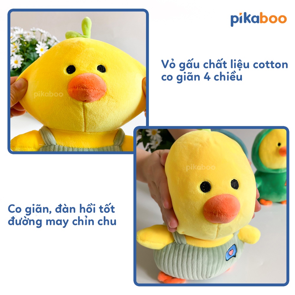 Gấu bông vịt vàng mặc quần áo cao cấp Pikaboo co giãn mềm mịn siêu dễ thương cho bé