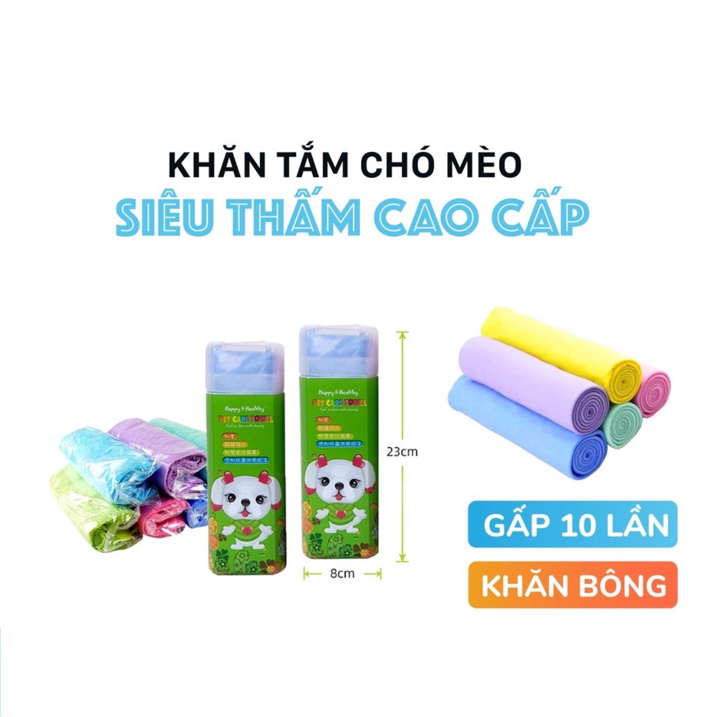 Khăn Tắm Cho Chó Mèo Siêu Thấm Hút Có Hộp Tiện Lợi Tiết Kiệm Thời Gian susi_pet_shop