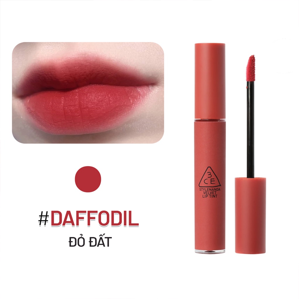 Son kem lì lâu trôi 3CE Velvet Lip Tint mịn màng như nhung 4g