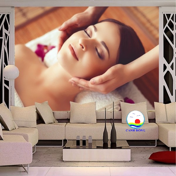 Tranh trang trí SPA massage chăm sóc da mặt thư giãn đẹp độc đáo, sang trọng dán tường, kính, gỗ - sẵn keo dán dễ