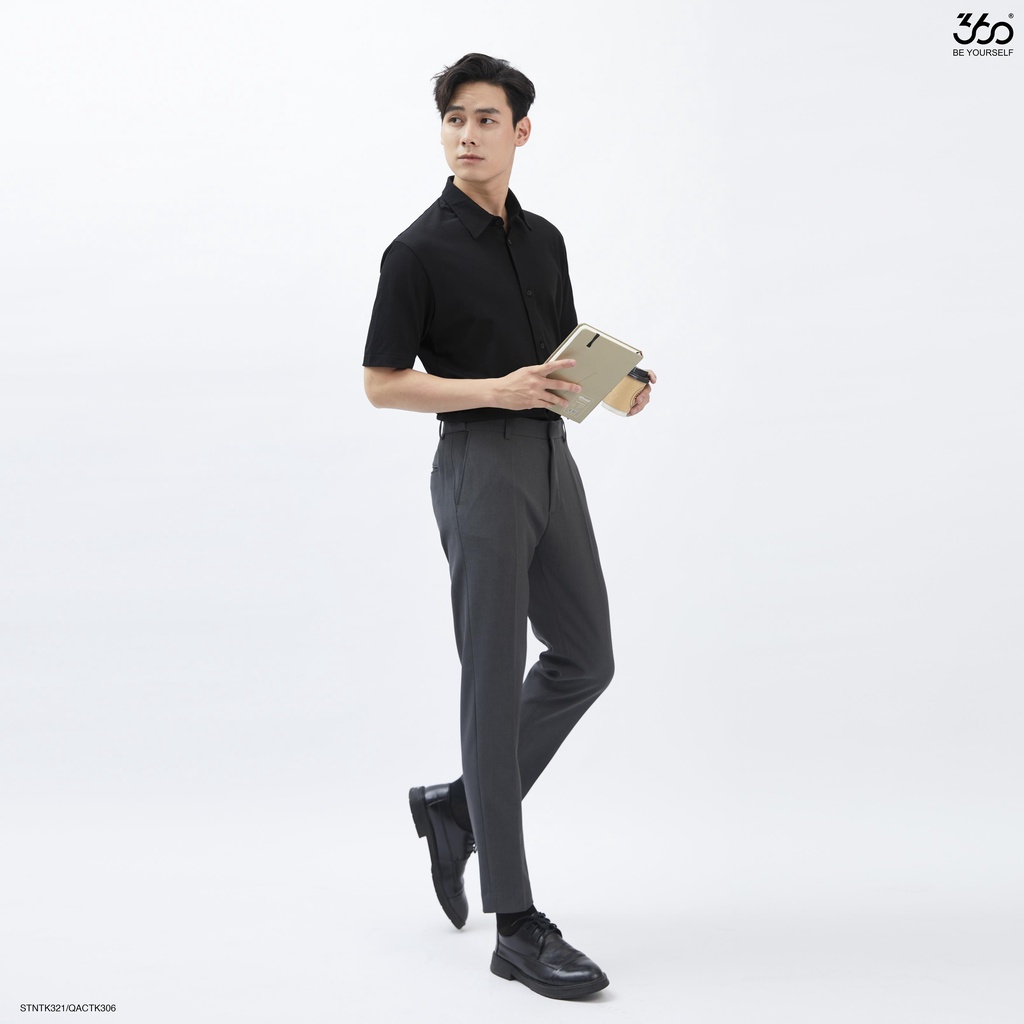 Quần âu nam cạp cao dáng slimfit thương hiệu 360 Boutique chất liệu tuýt sy cao cấp có chun chỉnh cạp - QACTK306