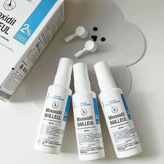  Xịt mọc tóc Minoxidil Bailleul 2%-NHẬP KHẨU PHÁP-NGĂN RỤNG TÓC KÍCH THÍCH MỌC TÓC  Hộp 3 lọ 60ml -HSD 2027 