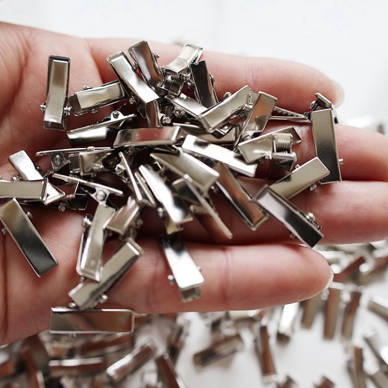 SET 50-100 KẸP TRƠN, PHÔI KẸP MỎ VỊT 2CM GẮN CHARM, KẸP TÓC CHO BÉ THỜI TRANG, NGUYÊN vật tư HANDMADE DIY