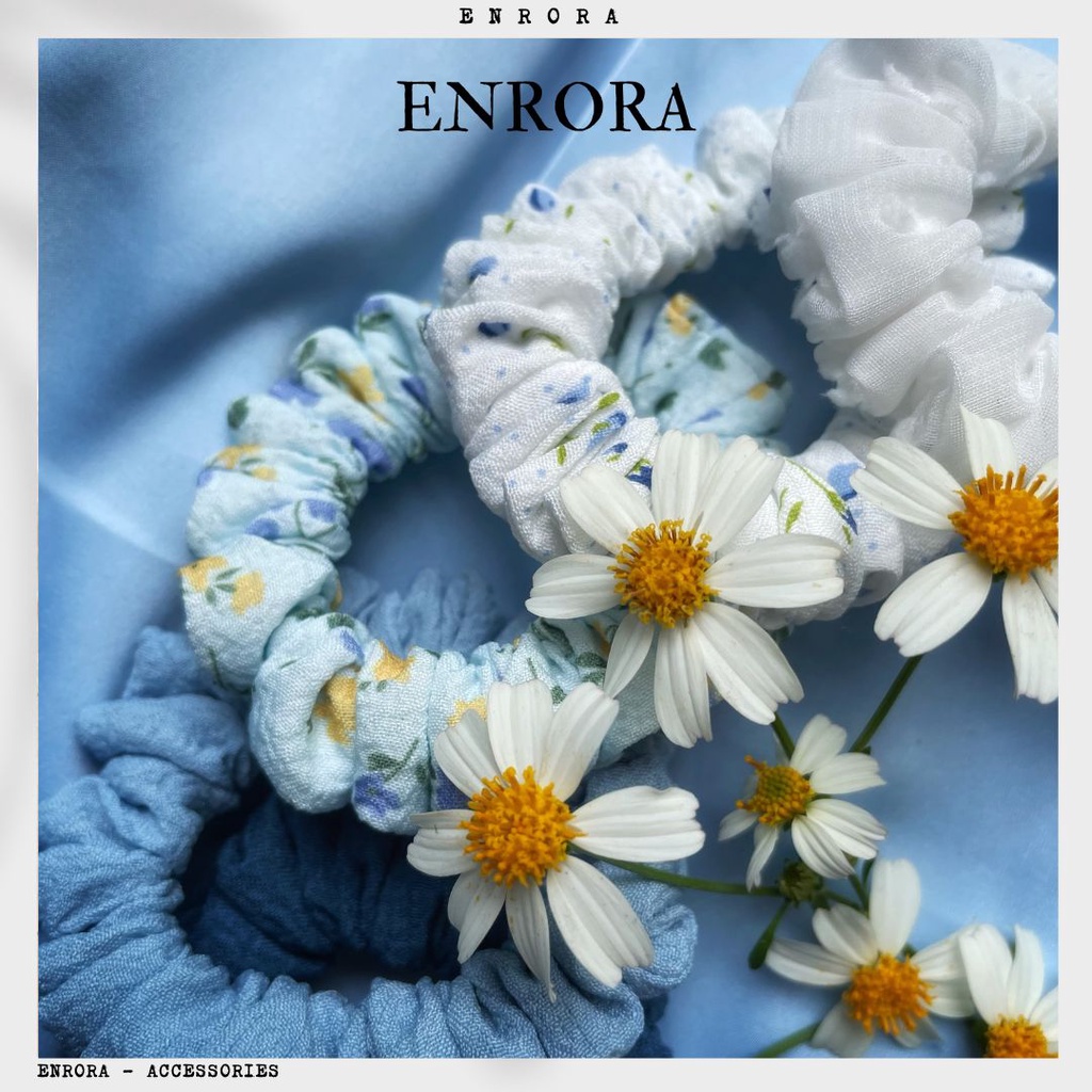 Scrunchies ENRORA Cột Tóc Vải Mini  nhiều Màu Sắc