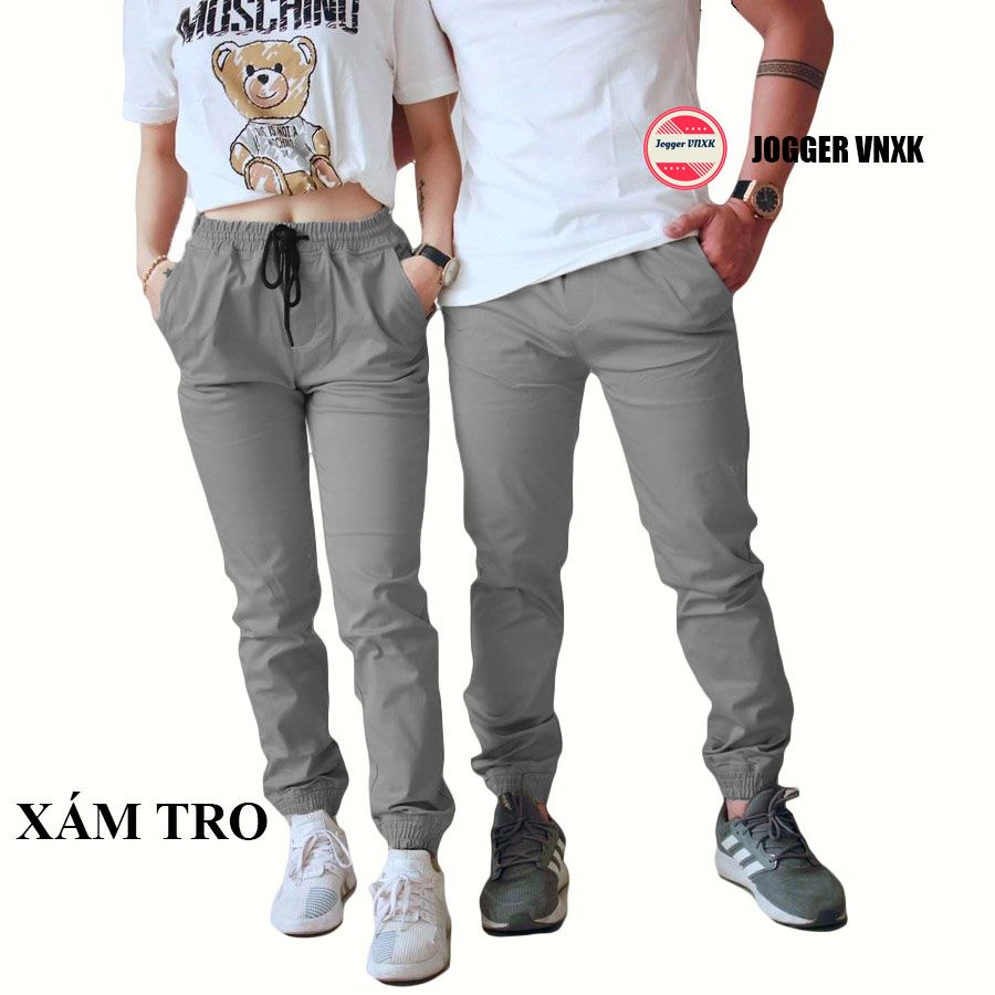 Quần Jogger Basic Xám Tro - Kaki Co giãn