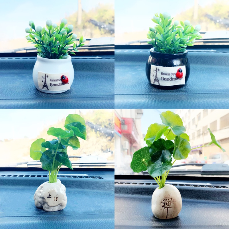 Chậu Cây Nhỏ Hình Hoa Sen Giả Trang Trí Xe Hơi Sáng Tạo Zen Jar 10.