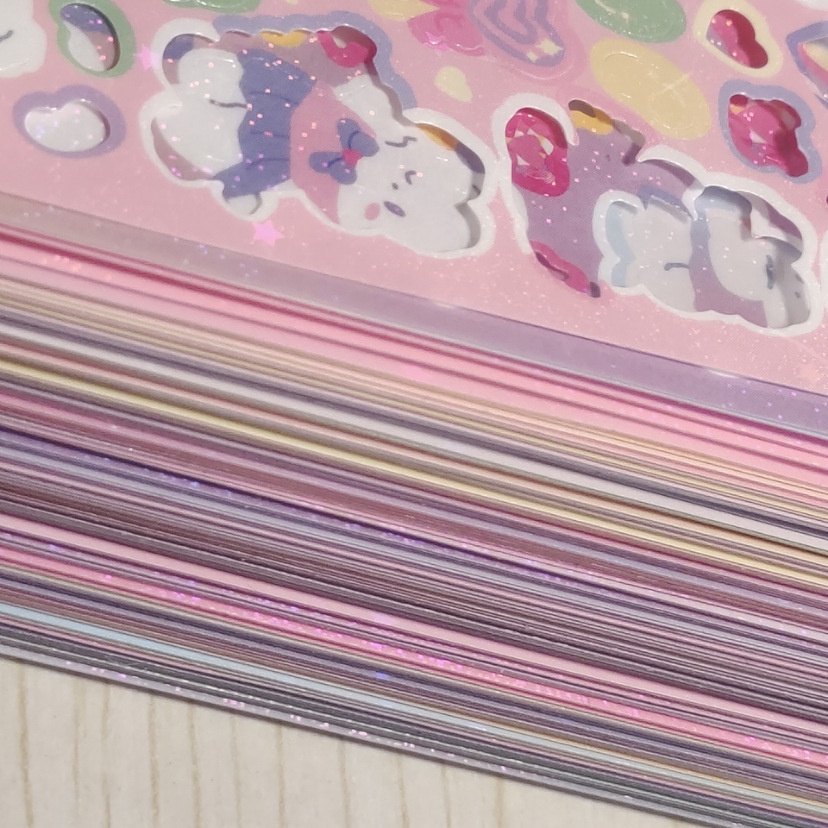 Peach 100Pcs random without repetition Collection of cute animal cartoon stickers Journal Scrapbook Decor Sticker