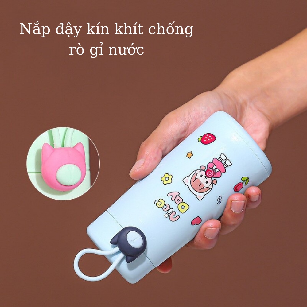 Bình thủy tinh đựng nước cho trẻ lõi thủy tinh chịu nhiệt TiLoKi TBN 06 dung tích 300ml - bình đựng nước bằng thủy tinh