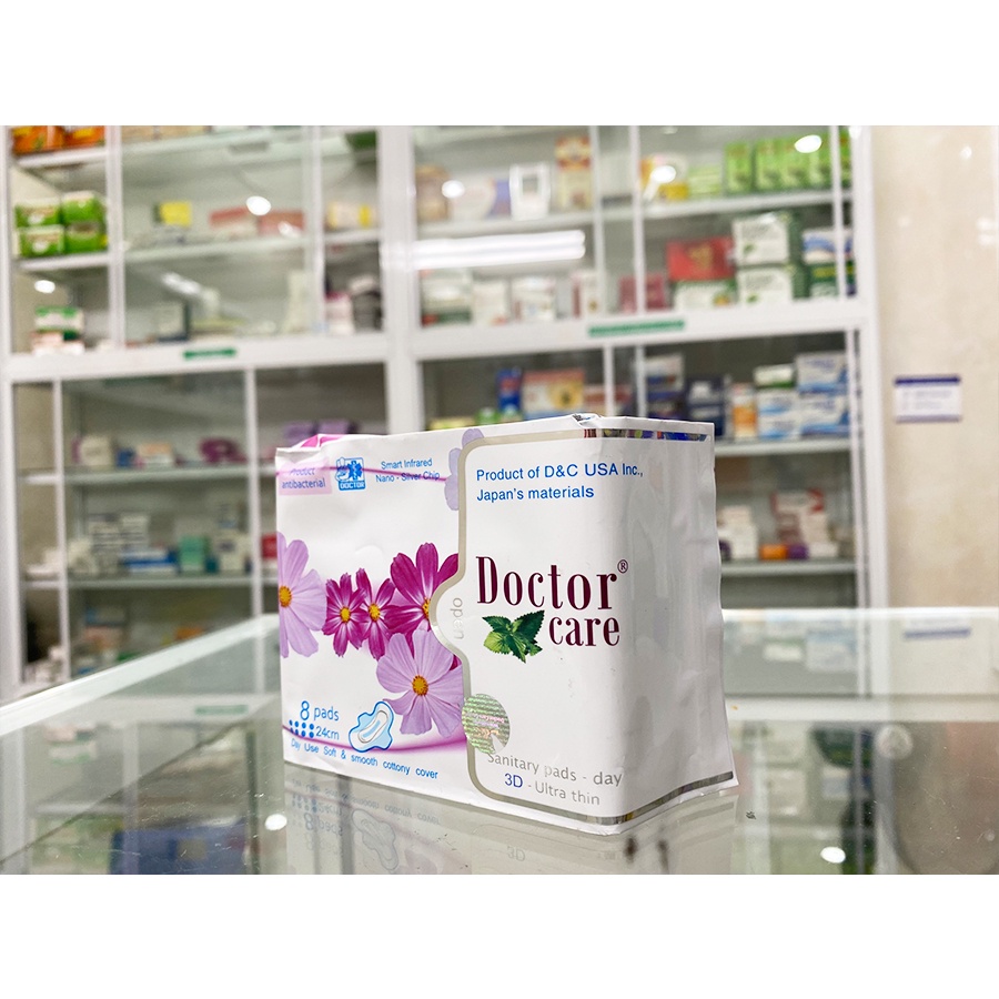 Băng vệ sinh thảo dược Doctor care ban ngày, đêm và hàng ngày hộp 3,8 và 20 miếng mềm mại, vừa thấm hút tốt, khô thoáng