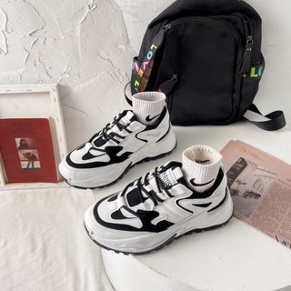 Giày thể thao nữ sneaker độn đế 5cm cá tính phối màu