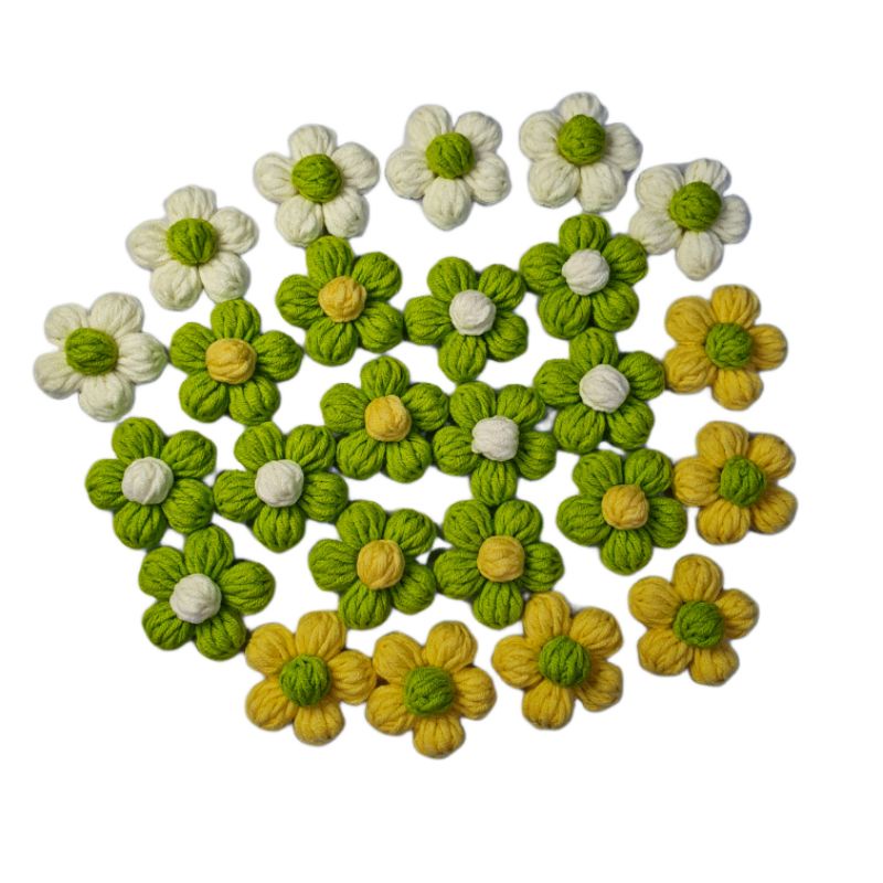 GHIM, PIN CÀI ÁO, BALO HÌNH HOA LEN HANDMADE