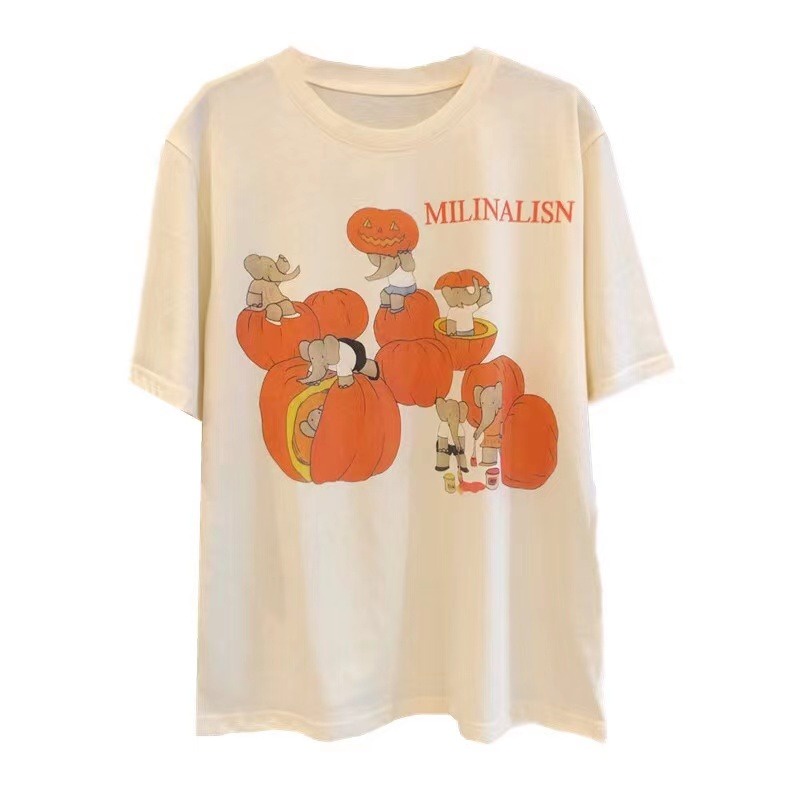 NRVP Áo Thun Unisex Mùa Hè Dáng Suông Tay Cộc Phong Cách Hàn Quốc Cho Nam Nữ