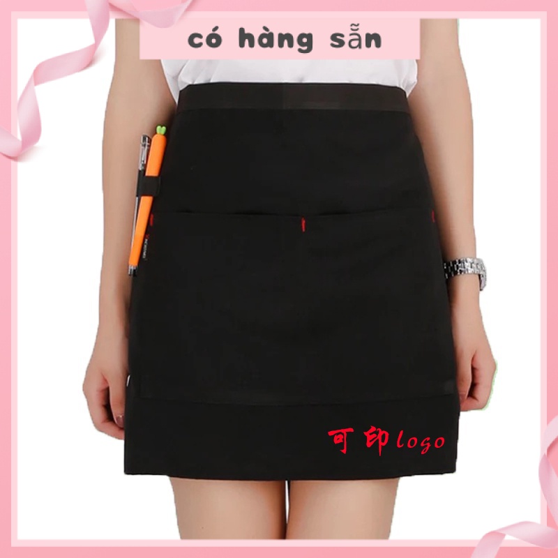 ❋Tạp Dề Dài Nửa Thân❋Tạp Dề Ngắn Màu Đen Tùy Chỉnh Phong Cách Phương Tây Cho Bồi Bàn / Quán Cà Phê / Trà Sữa / Nhà Hàng