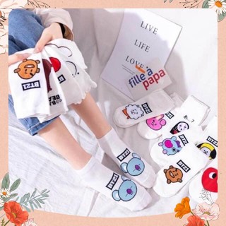 Tất Vớ Cotton Thời Trang Nữ BT21 Và Hoạt Hình Siêu Đáng Yêu