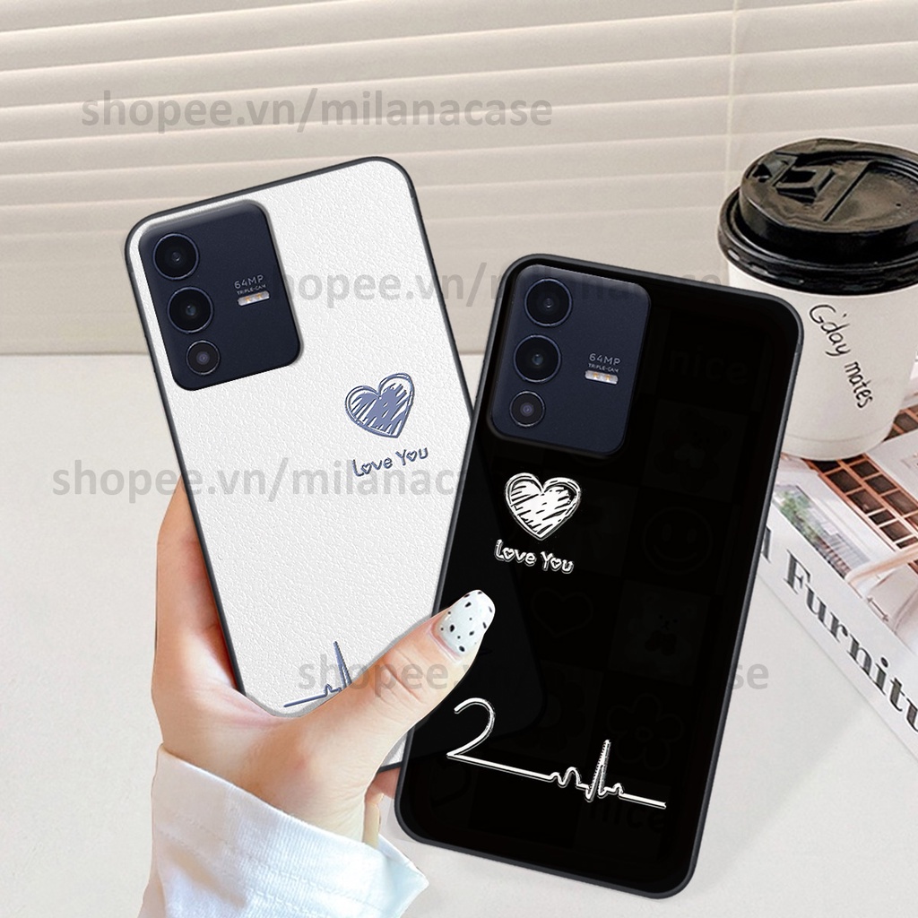 Ốp Vivo V23 5G in hình caro trái tim siêu đẹp, siêu nét đầy phong cách cá tính