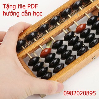 Bàn tính soroban gỗ cao cấp 13 cột - tặng file pdf hướng dẫn học