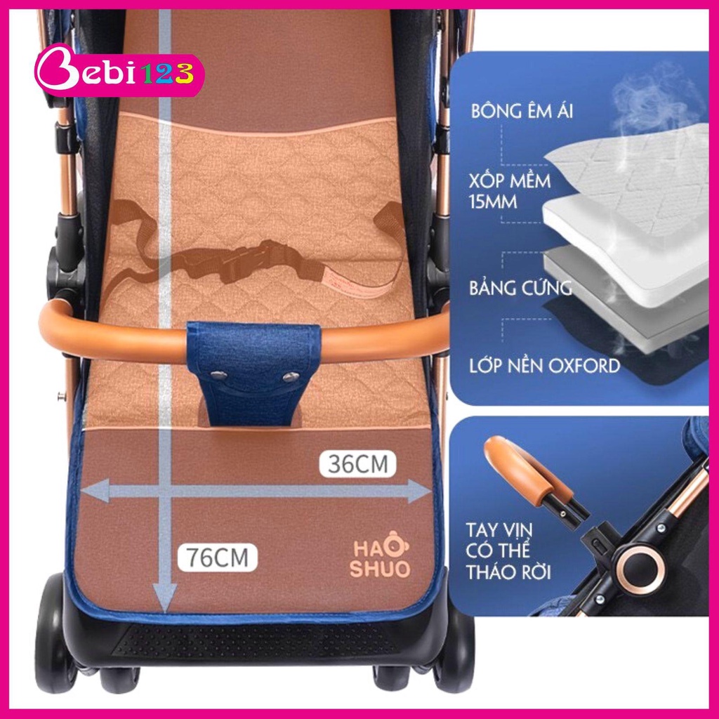 Xe đẩy Bò Sữa có mái che gấp gọn tiện lợi cho bé