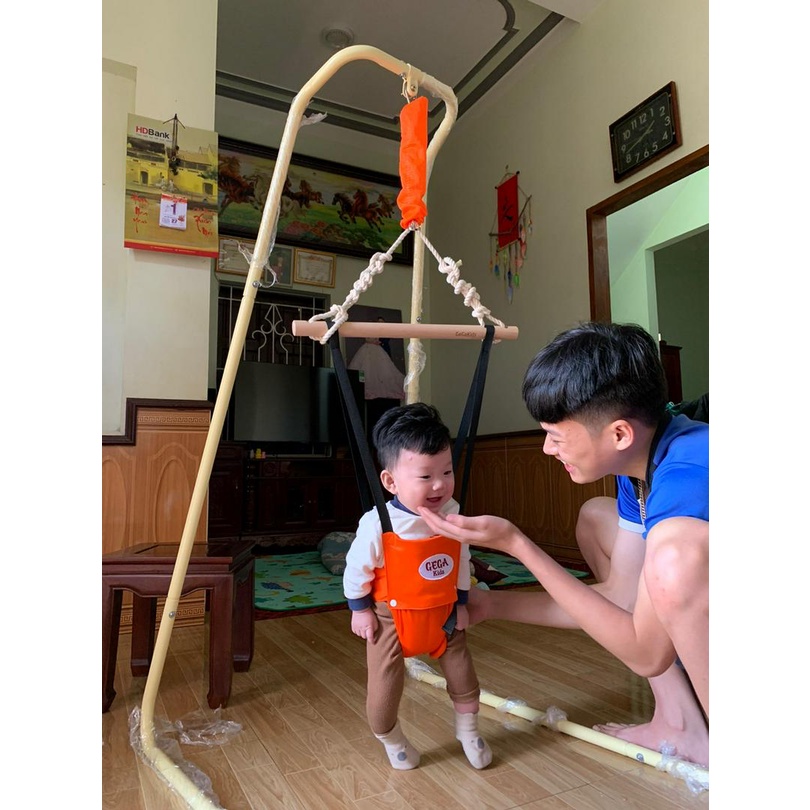 Combo 2 chức năng GeGa Kids L Cải Tiến - Xích đu và nhún nhảy cho bé tập đi GEGAKIDS