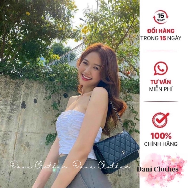 Áo ống thun lụa nhún có mút ngực - B2U