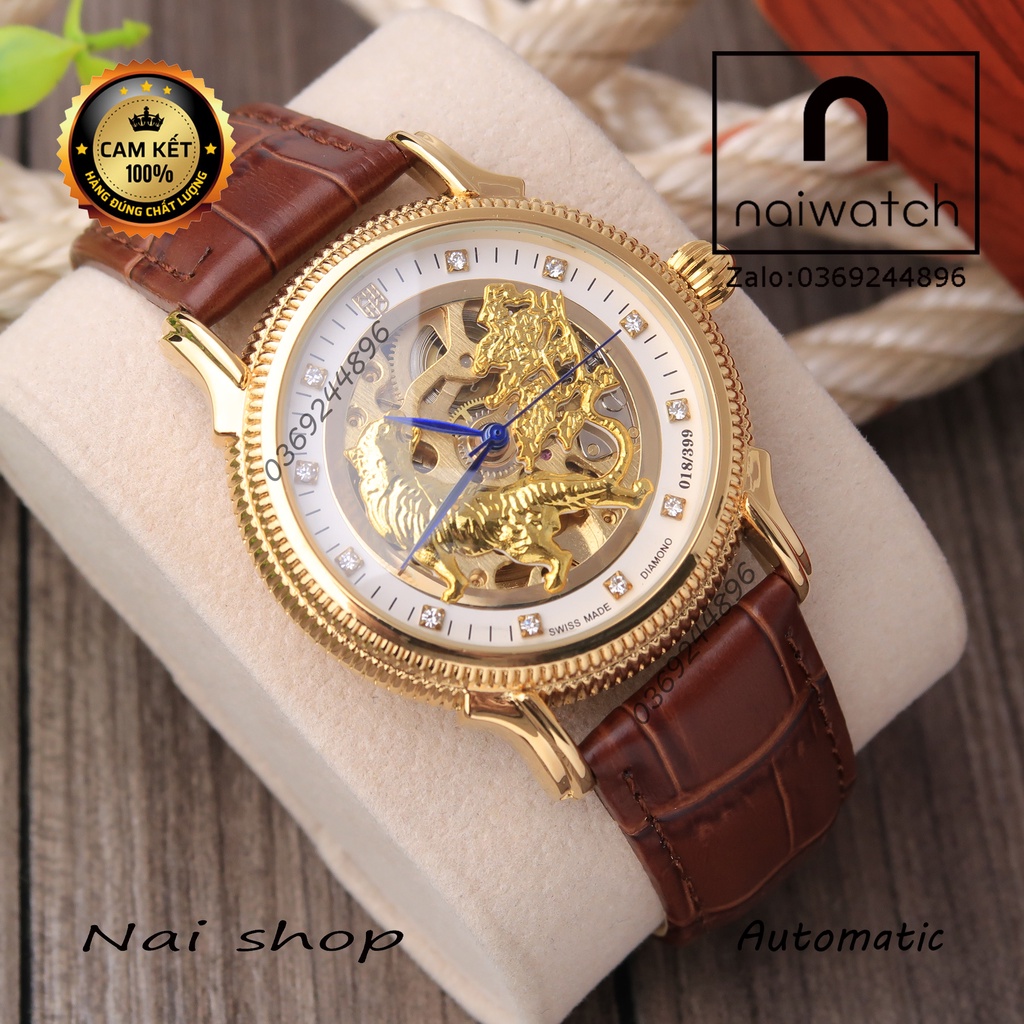 Đồng hồ nam Fc mảnh hổ cơ lộ máy thiết kế đẹp, phong cách sang trọng, toàn thân thép không gỉ