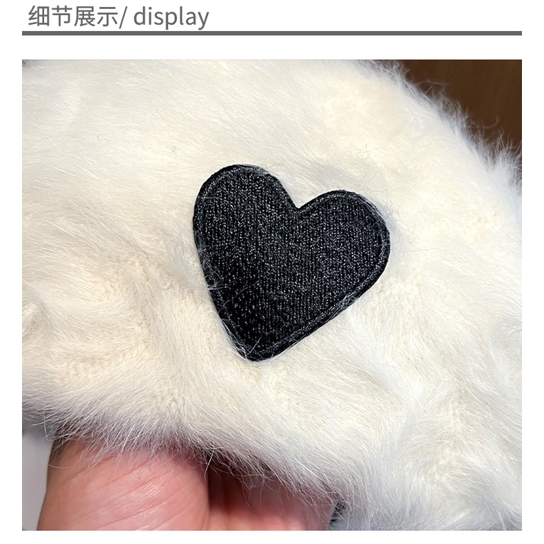 Nón Beret Vải Bông Họa Tiết Trái Tim Thời Trang Dành Cho Nữ