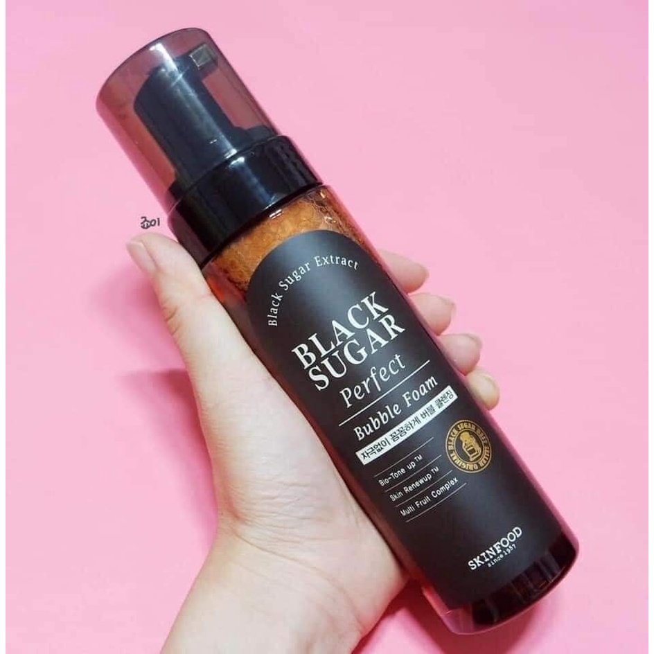 Bọt Rửa Mặt Skinfood Black Sugar Perfect Bubble Foam 200Ml