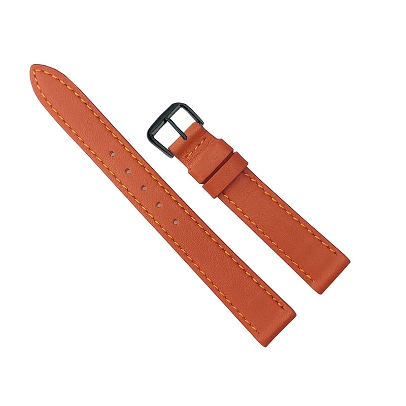 {Cam/ Xanh Lá} Dây da đồng hồ nam nữ DA BÒ THẬT 2 LỚP MỎNG, SIÊU DẺO BO-03 KHÓA CÀI size 12 - 14-16-18 - 20mm