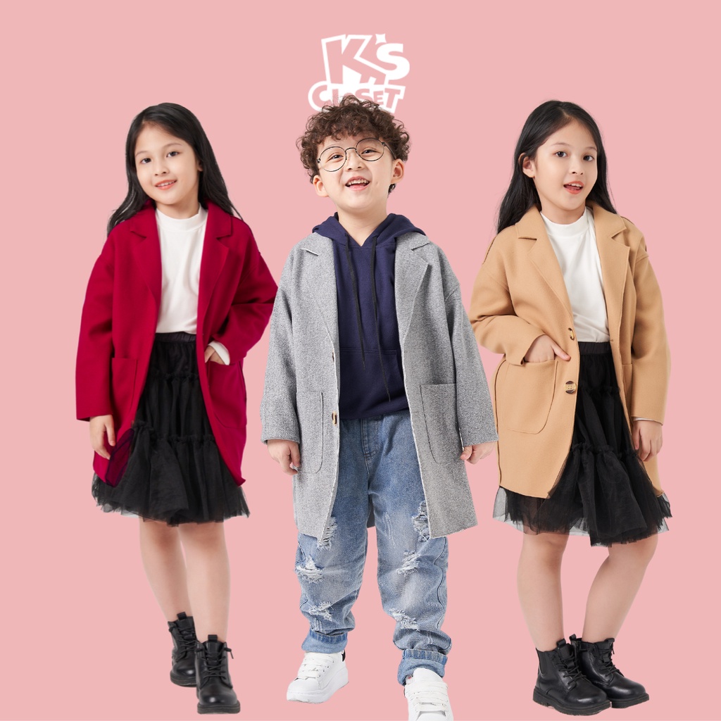 Áo khoác trench coat cho bé trai và bé gái k s closet 2-14 tuổi kt125twf - ảnh sản phẩm 1