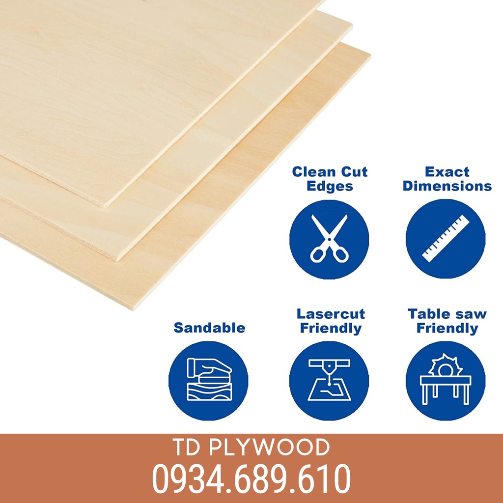 Gỗ Ép Nhập Khẩu Plywood - Tấm Ván Gỗ Ép Gỗ Dán - Tấm Ván Ep Cắt Khắc Laser Cnc Đẹp Dùng Làm Mô Hình Gỗ 3D