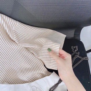 Set áo sọc váy trắng (kèm hình thật)