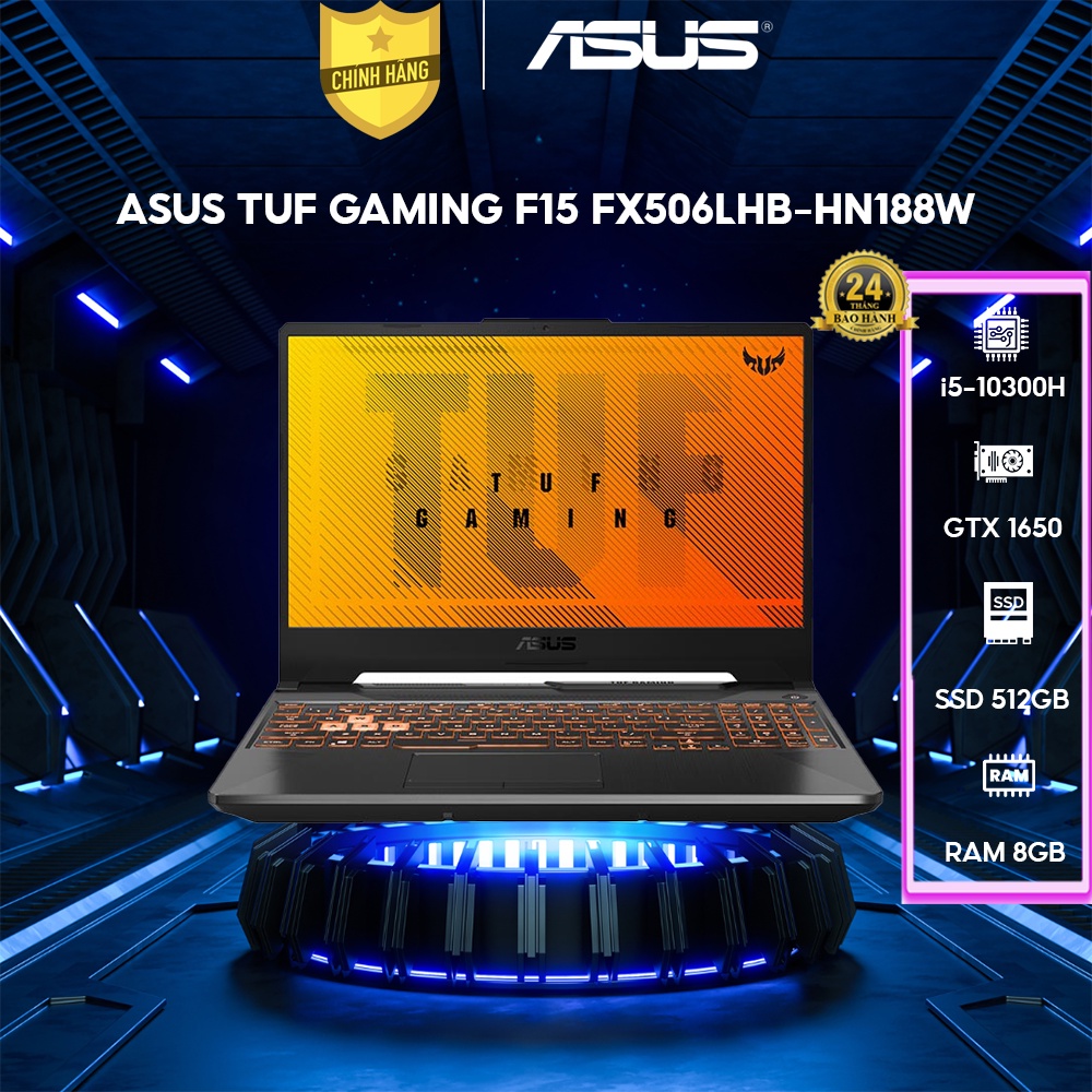 Laptop ASUS TUF Gaming F15 FX506LHB-HN188W i5-10300H | 8GB | 512GB | GeForce® GTX 1650 4GB