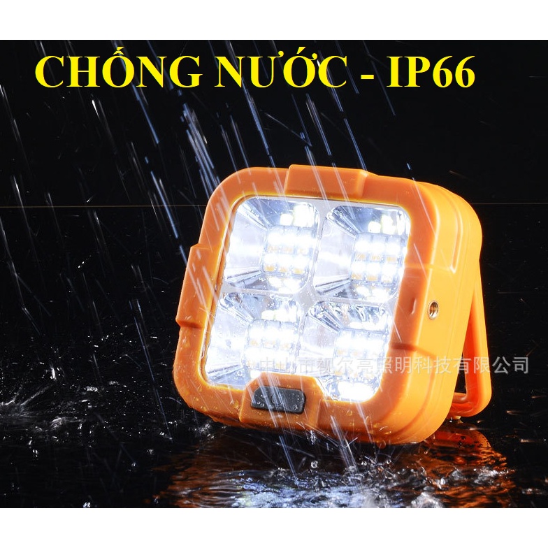 Đèn tích điện năng lượng mặt trời hoặc sạc điện 220V D5 60 LED siêu sáng pin 2400Mah sử dụng lên đến 10h đèn led 100W