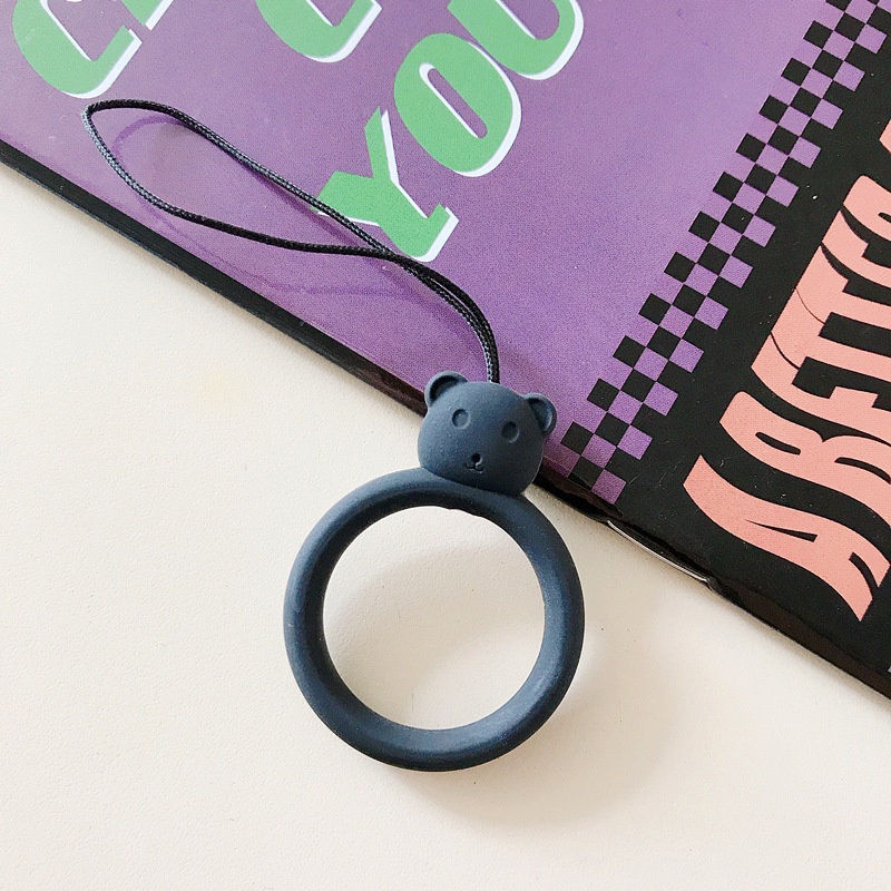 Dây Đeo Điện Thoại Có Vòng Xỏ Ngón Tay Chống Mất Trộm Chất Liệu Silicone Thiết Kế Nhiều Màu Sắc Đáng Yêu Tiện Lợi