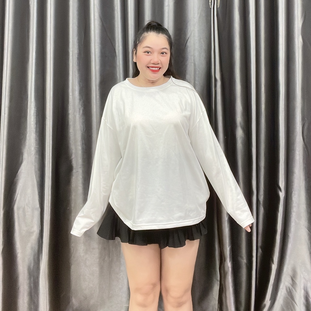 Áo Thun Trơn Tay Lỡ Phom Rộng Bigsize(58kg đến 95kg) Áo Phông Unisex Nam Nữ Bigsize Cô Nhỏ MÃ THUN TD &amp; THUN TN