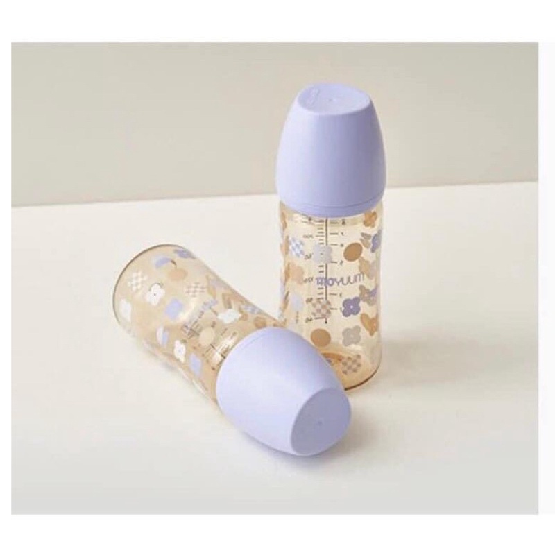 Bình sữa MOYUUM Tím Hoạ Tiết CLOVER 170ml/270ml