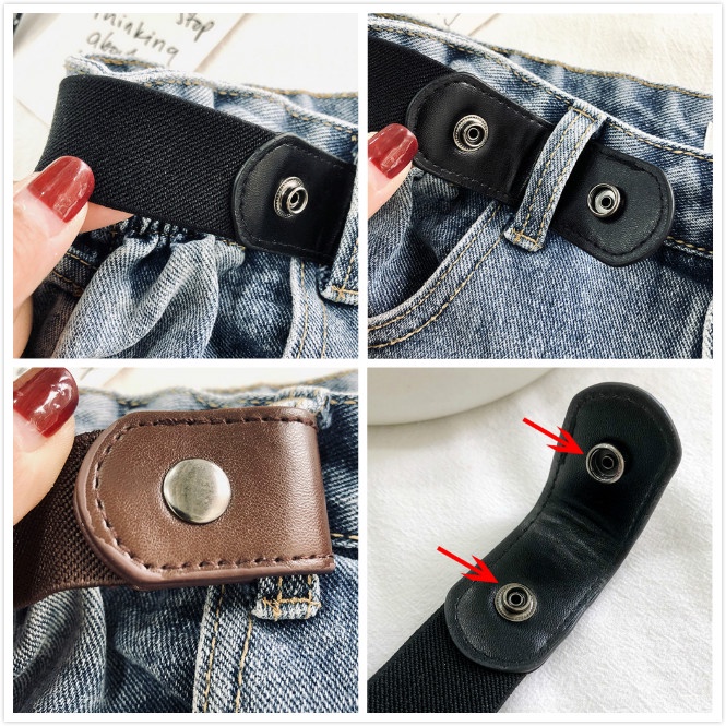 Cod Qipin Thắt Lưng Đơn Giản Không Để Lại Dấu Vết Trang Trí Quần Jean Vô Hình Không Đục Lỗ Phong Cách Ins Thời Trang Cho Nam Và Nữ