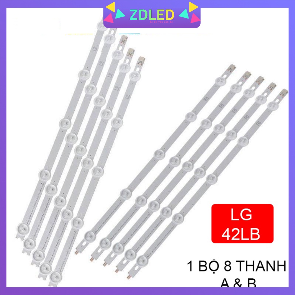 Thanh LED TIVI LG 42LB - Lắp zin tivi 42LB các đời - 1 THANH 8 thanh (4 thanh A+ 4 thanh B) LED mới 100% nhà máy