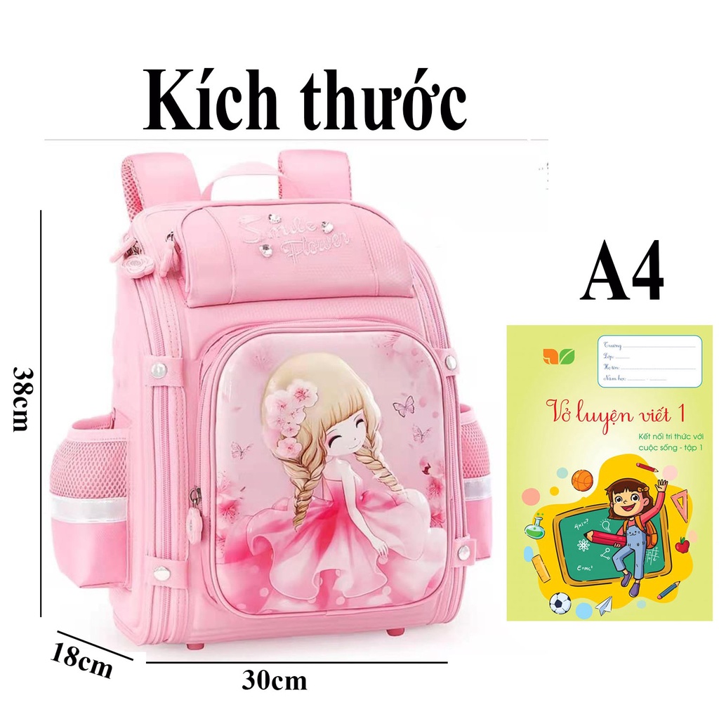 [SMILE38 - LỚP 1-4] Balo Học Sinh, Balo Cho Bé Cấp 1 BABY Chống Gù,Có Phản Quang,Chống Thấm Nước,Nhiều Ngăn Tiện Dụng