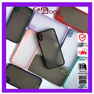 Ốp lưng iPhone X, iPhone Xs, iPhone Xs Max cute viền màu lưng nhám thời trang - Cafe2fone