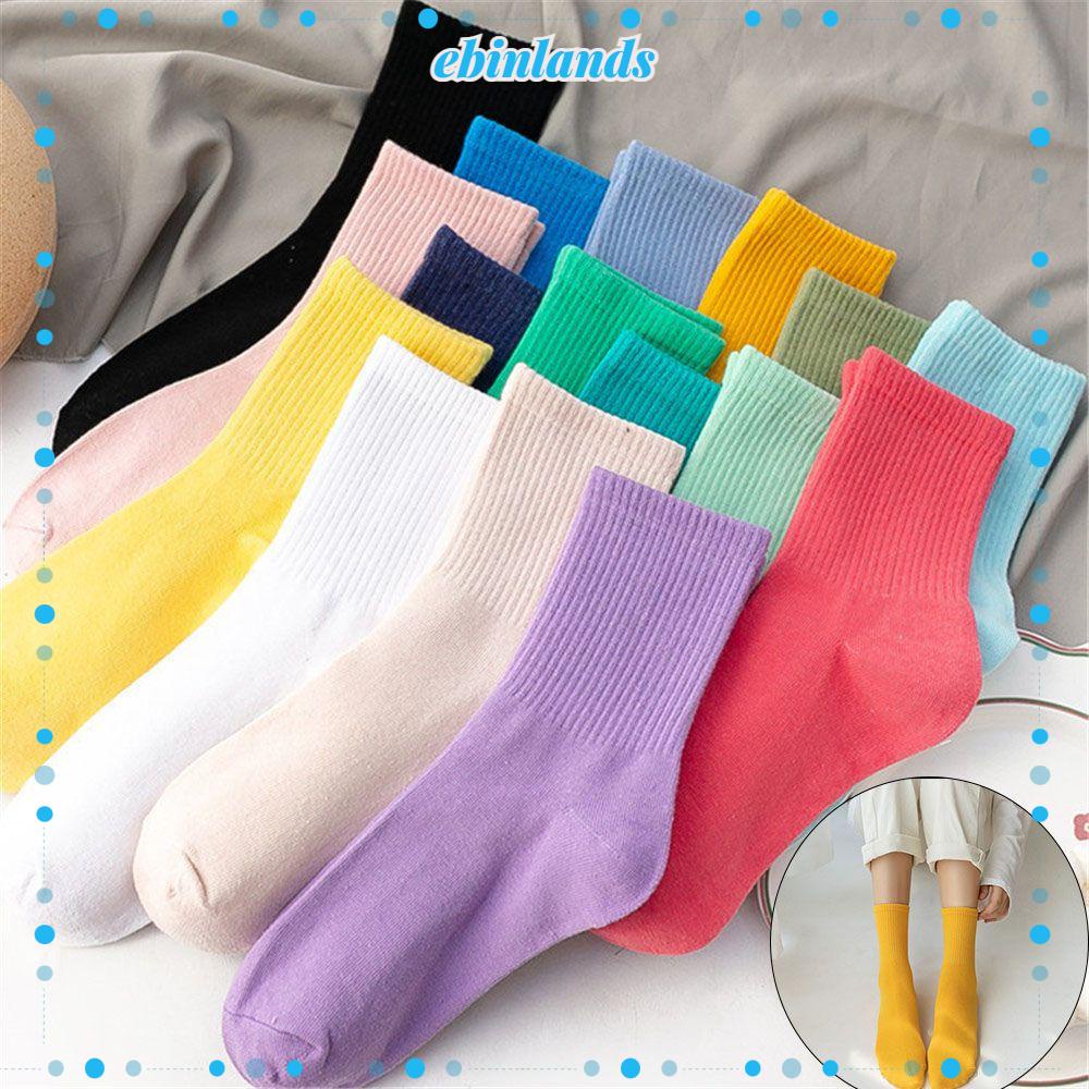 Vớ Thể Thao Cotton Thoáng Khí Màu Sắc Đơn Giản Cho Nữ