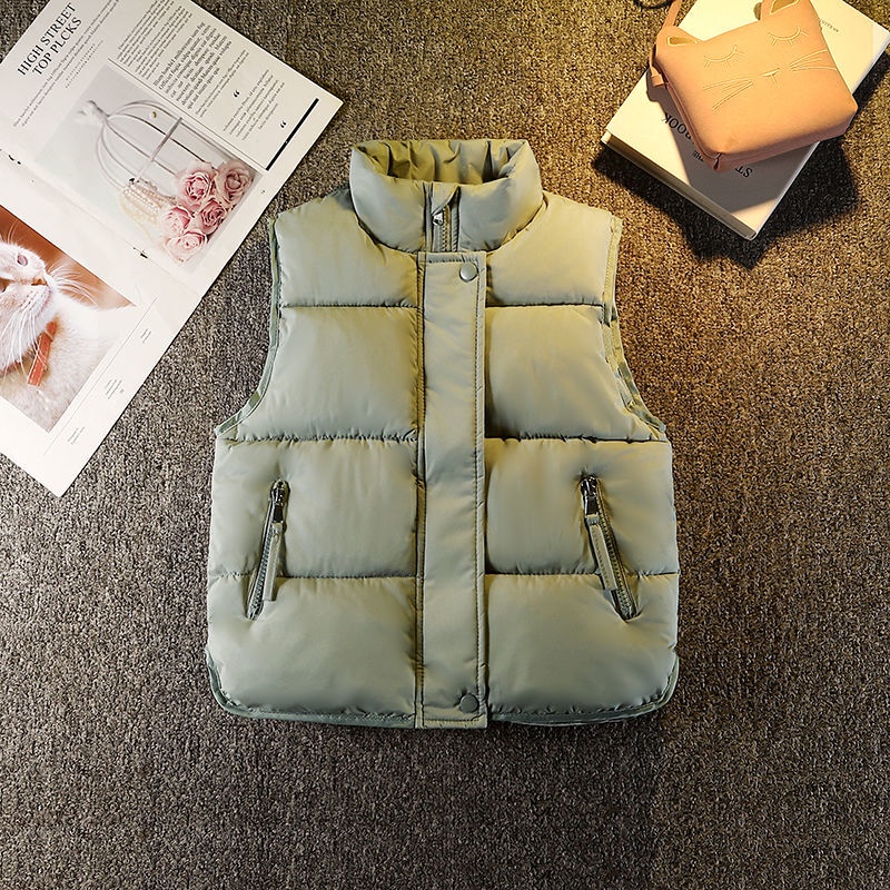 Áo Khoác Sát Nách Dáng Rộng Dày Dặn Ấm Áp Cho Bé Gái