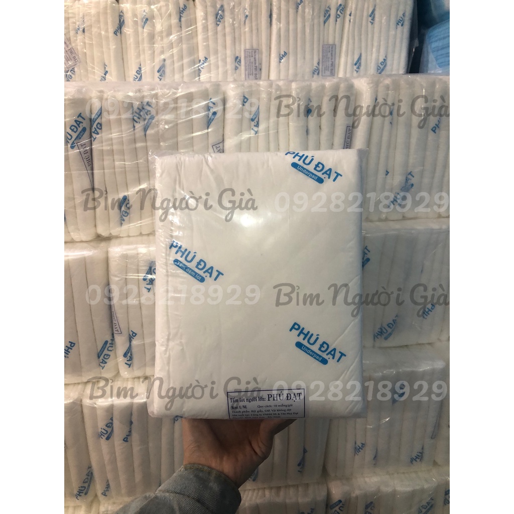 Tấm lót Phú Đạt túi 10 miếng size Lớn chống bẩn giường siêu thấm hút kháng khuẩn (45cm ×70cm)