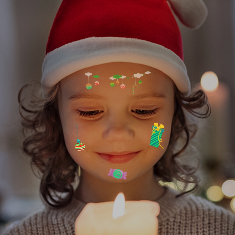 Hình Xăm Dán Họa Tiết Hoạt Hình Chim Cánh Cụt / Ông Già Noel Phát Sáng Độc Đáo Trang Trí Giáng Sinh