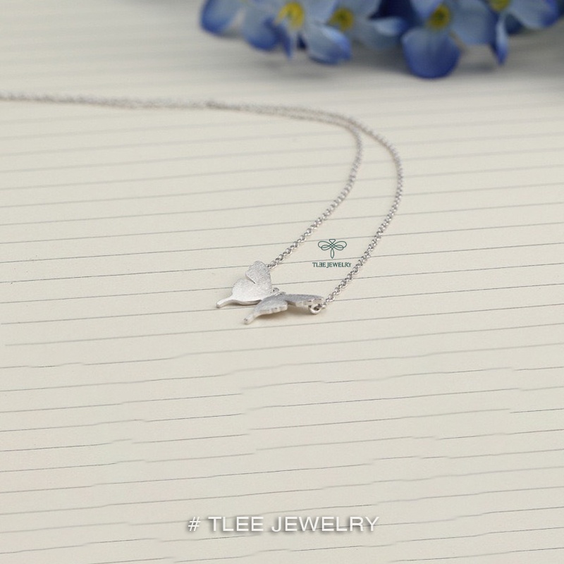 Dây chuyền bạc nữ TLEE mẫu hồ điệp trơn basic TleeJewelry