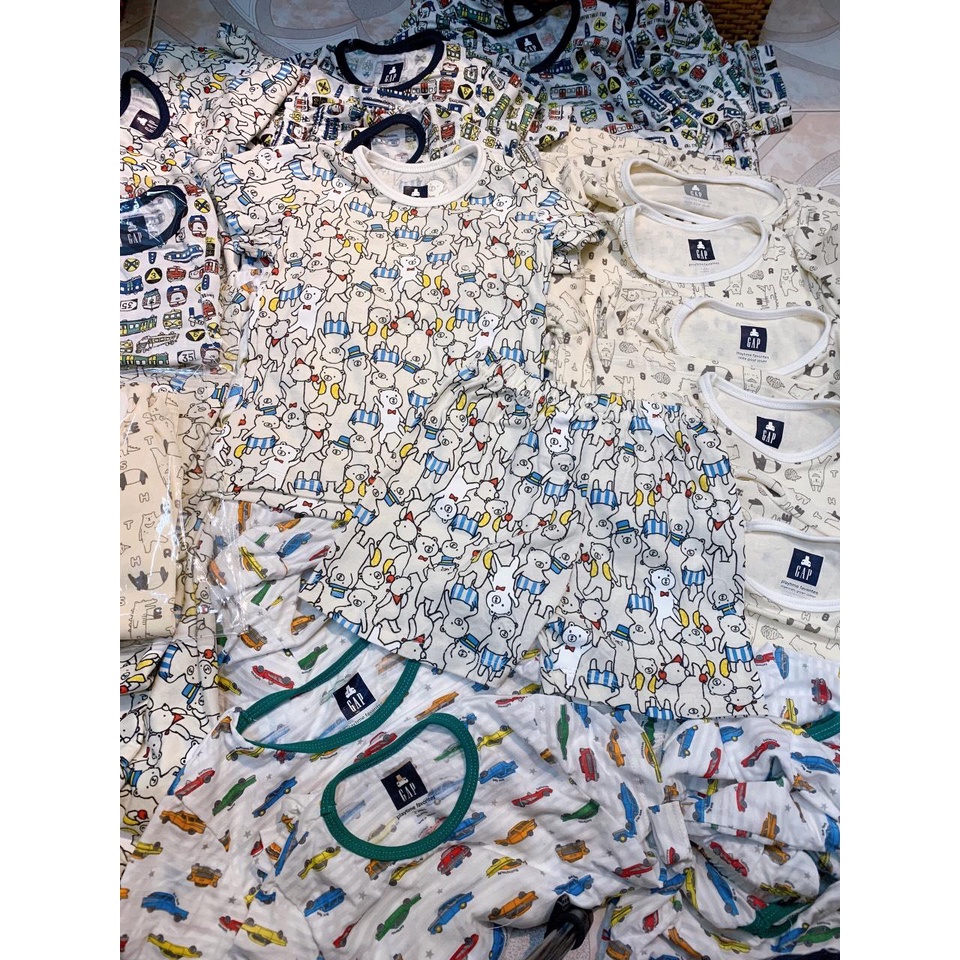 Bộ quần áo trẻ em tay ngắn hoạt hình thun co dãn và siêu mềm mịn