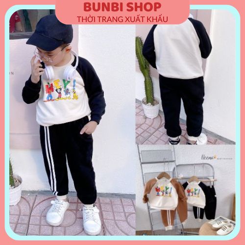 Sét bộ nỉ HM in hình Mickey Hey sắc màu siêu dễ thương cho bé cực xinh,hàng việt nam xuất khẩu chuẩn đẹp