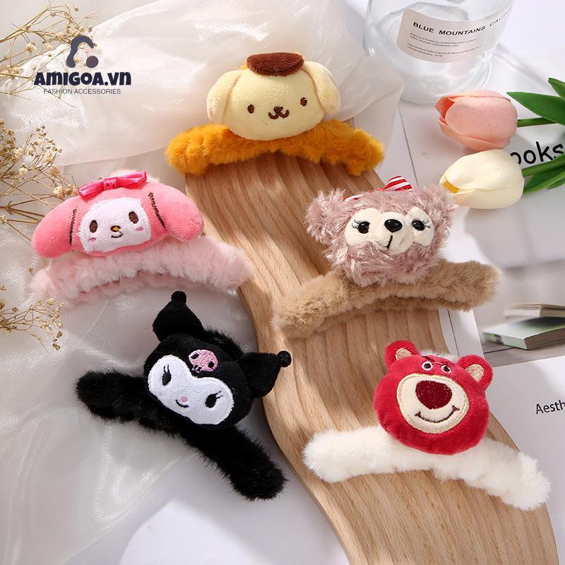 ✨✨SANRIO Kẹp Tóc Họa Tiết Hoạt Hình Kitty Melody Cinnamoroll Kuromi Onpompurin