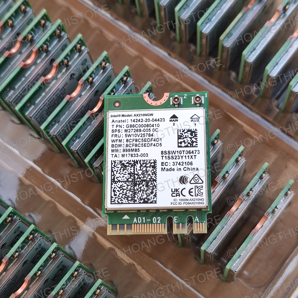Card Wifi 6E Intel AX210 6GHz 3 băng tần Bluetooth 5.3 Gaming - Wifi6 AX210NGW 2GHz 5GHz 6GHz laptop pc itx M2 ngff PCIe