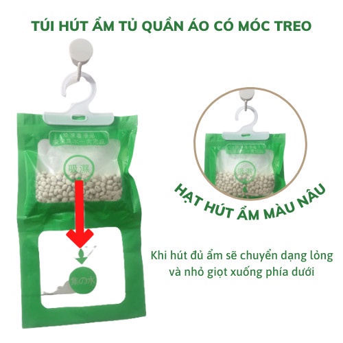 Túi Hút Ẩm, Gói Hút Ẩm Chống Mốc Có Móc Treo Tủ Quần Áo Hoặc Phòng Kín 2253