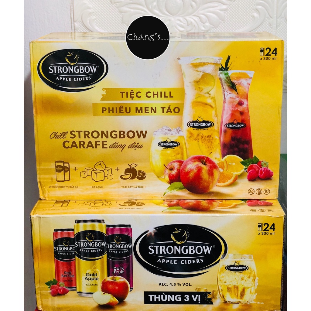 Strongbow vị dâu đen 24 lon/Thùng 330ml Chang's Food